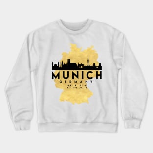 Munich Germany Skyline Map Art Crewneck Sweatshirt